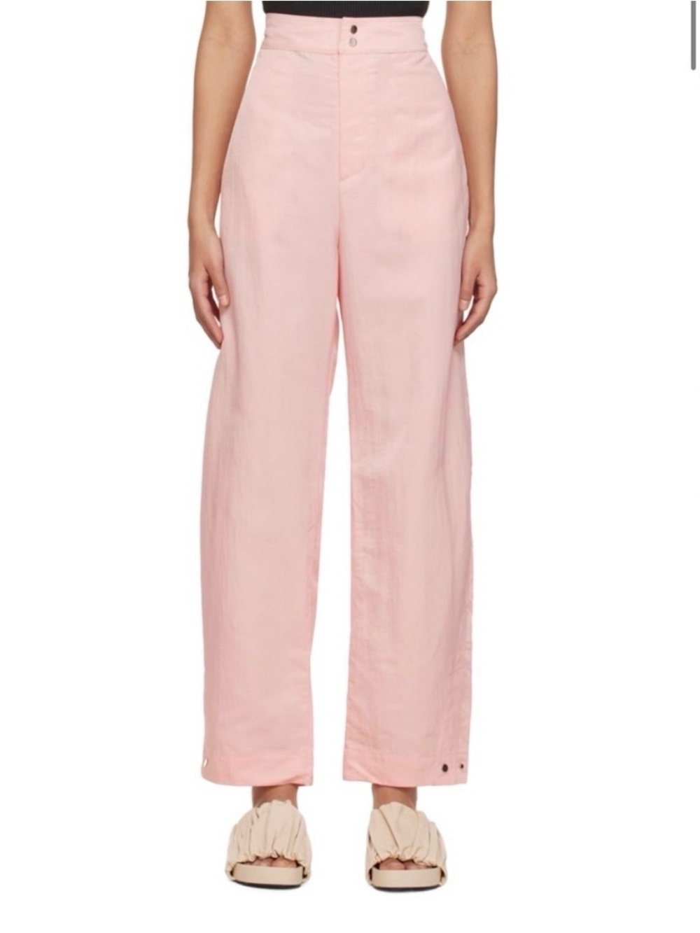 BIRROT High-Rise Wide-Leg Pink Trousers